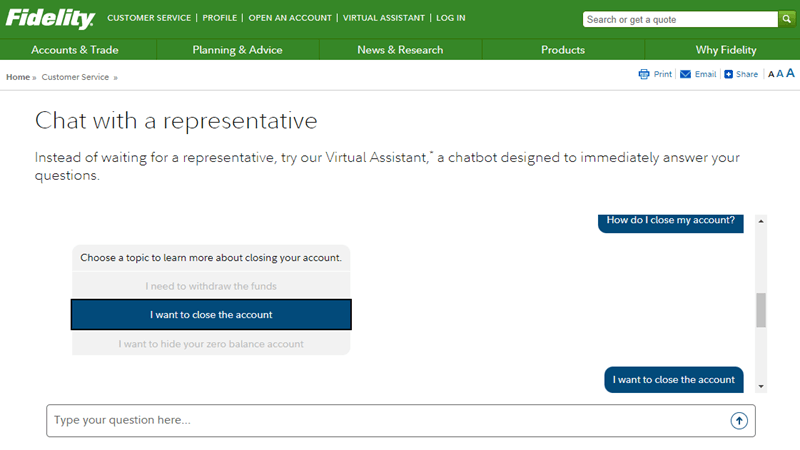 close fidelity account