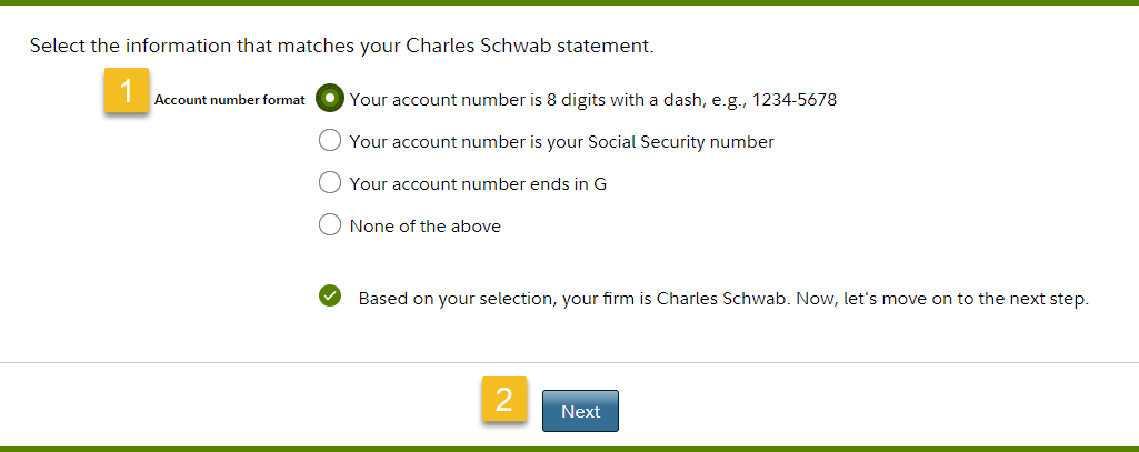 charles schwab account statement info