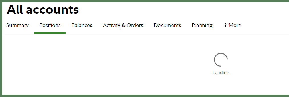 fidelity positions not loading