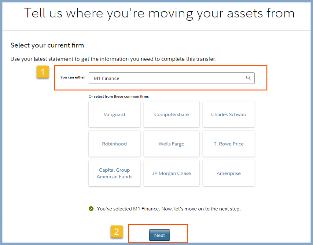 m1 finance fidelity transfer