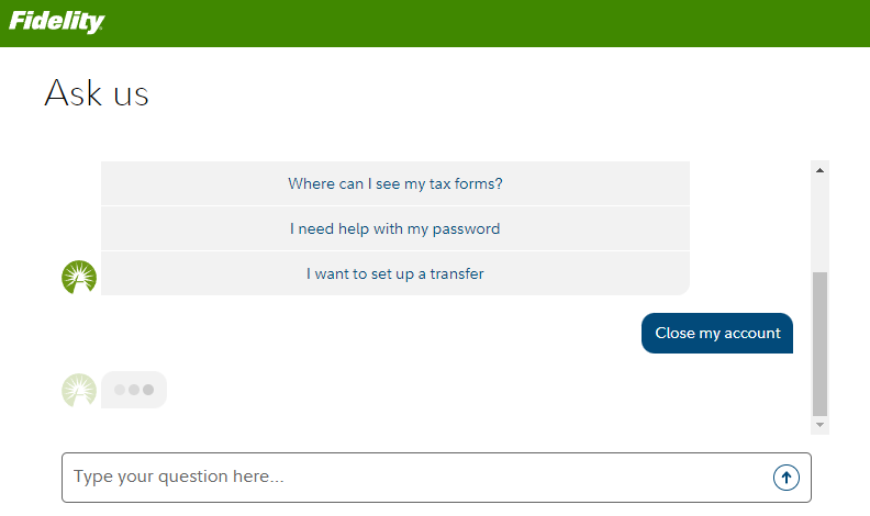 fidelity close account virtual assistant