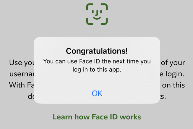 face id notice fidelity